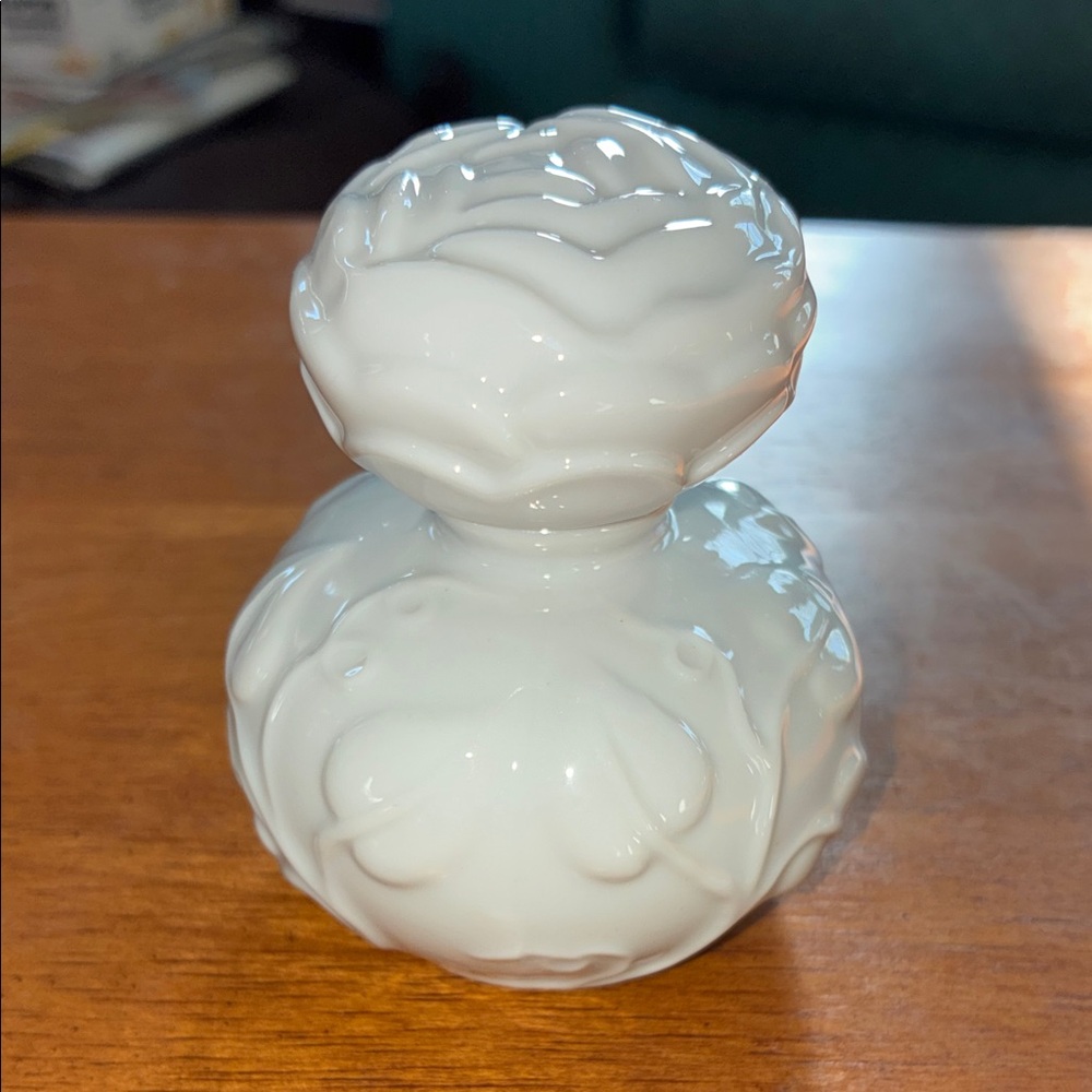 Vintage White Porcelain Flower Perfume Bottle made in Japan for Germaine Monteil